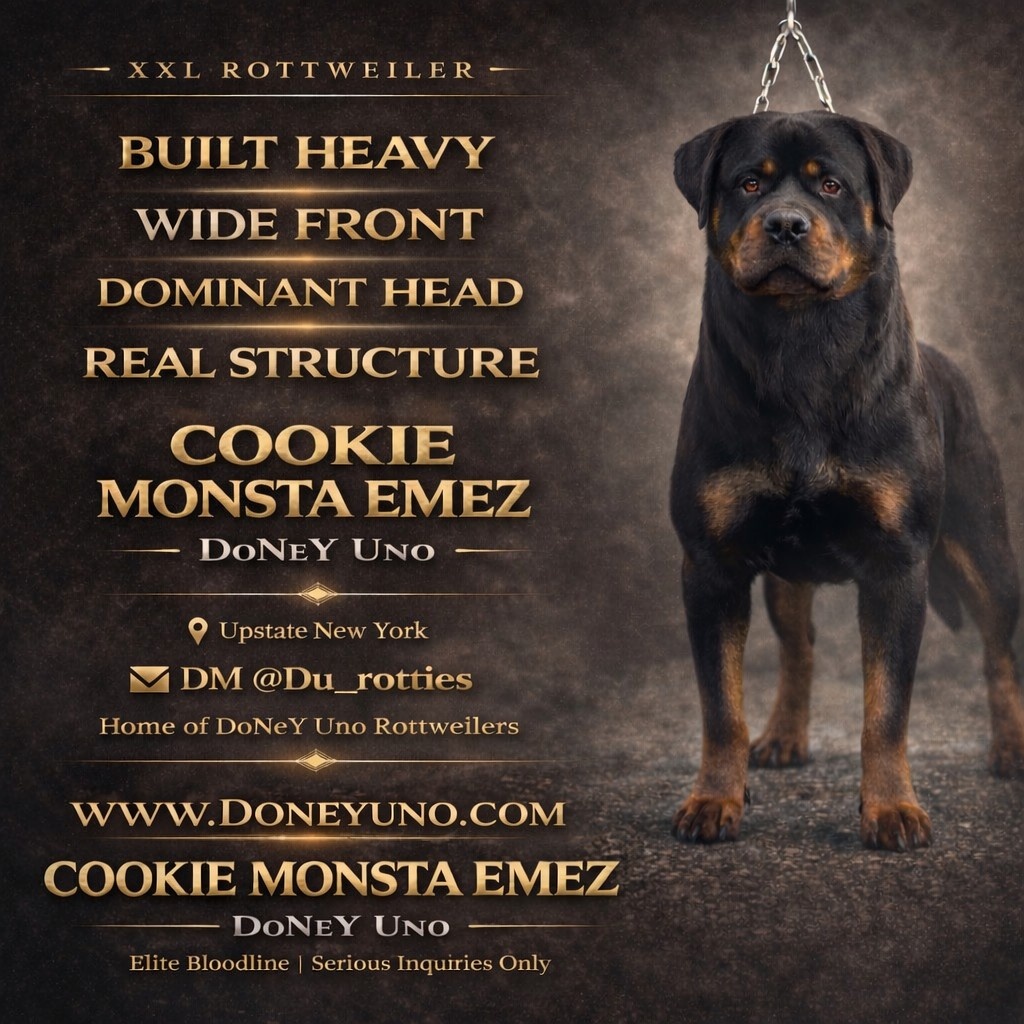 XXL Rottweiler advertisement featuring dog